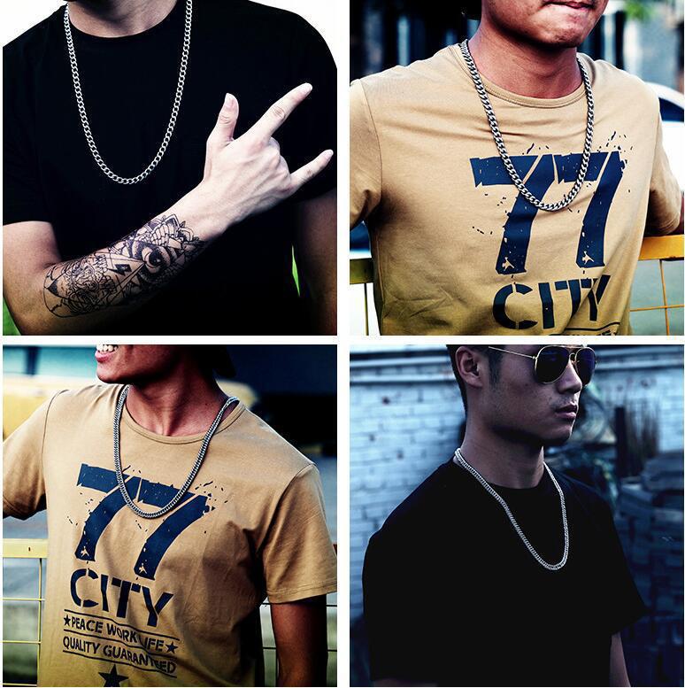 Trendy Brand Stainless Steel Japanese And Korean Style Titanium Steel Double Buckle Double Woven Round Mill Necklace Men'S Thick Chain New Accessories - Image 3